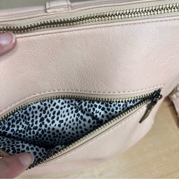 Anthropologie Delancey Crossbody Bag Vegan Leather Soft Pink Purse Chic Classic - Picture 4 of 9